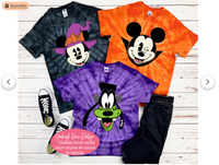 Spooky Disney Characters - Halloween Character Shirts - Disney Family Shirts - Group Shirts - Halloween Tie Dye Shirts