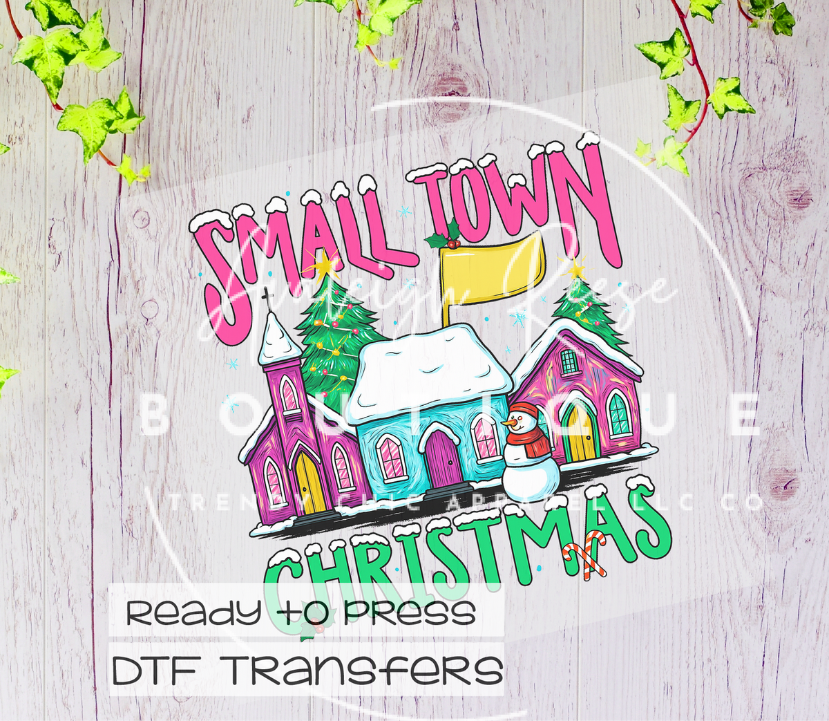 Small Town Christmas DTF Transfer