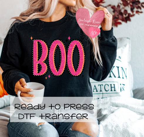 Boo (Faux Sparkle) DTF Transfer