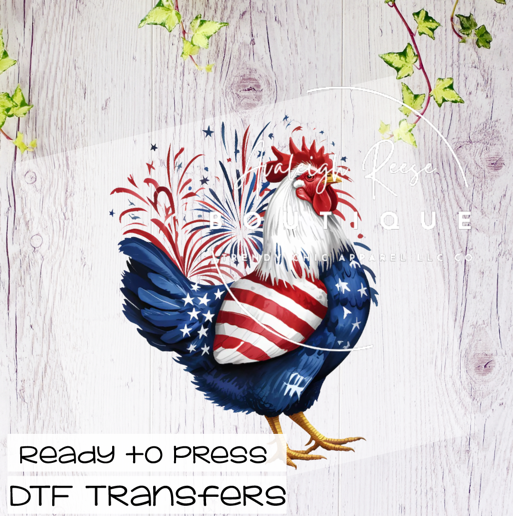 Patriotic Chicken DTF Transfer
