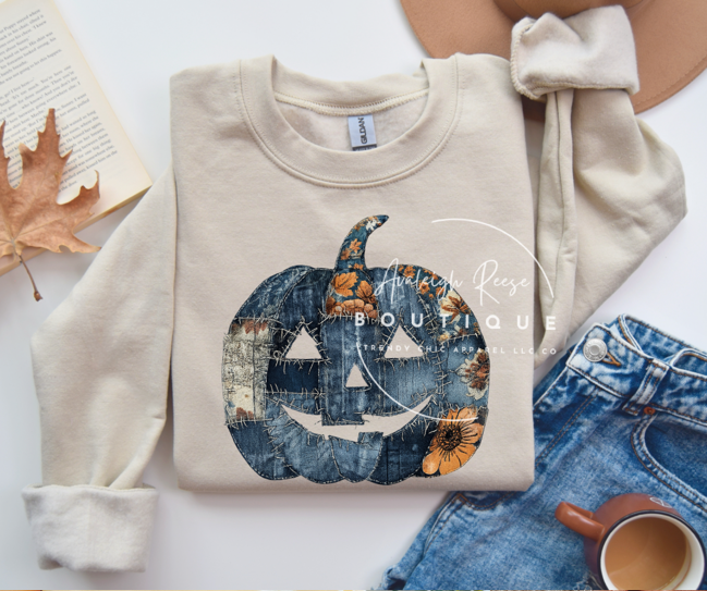 Denim Pumpkin Sweatshirts & T-Shirts