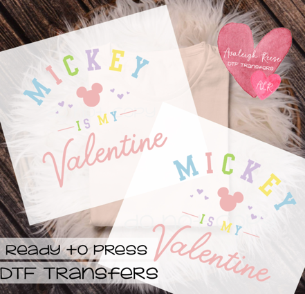 Mickey is my Valentine DTF Transfer