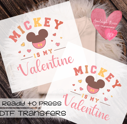 Mickey is my Valentine DTF Transfer