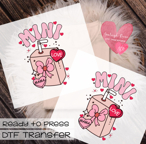 Mini Valentine juice box DTF Transfer