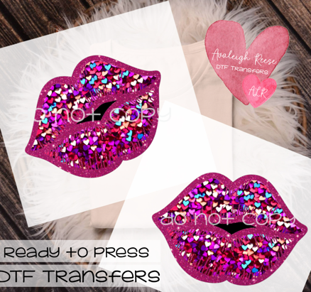 Faux Sparkle Lips DTF Transfer