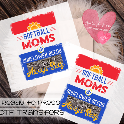 Softball Moms Sunflower Seeds DTF Transfer