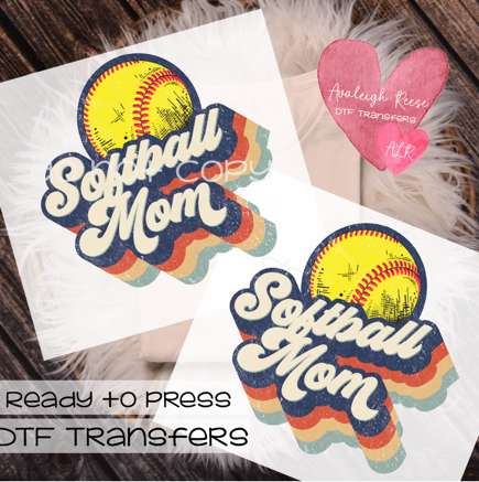 Softball Mom Retro DTF Transfer