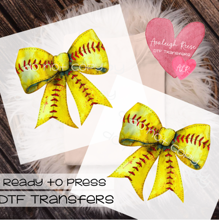 Softball Bow DTF Transfer