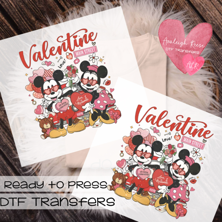 Disney Valentine on Mainstreet DTF Transfer