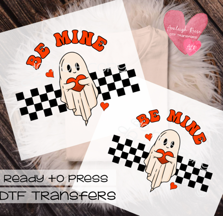 Be Mine Valentine Ghost DTF Transfer