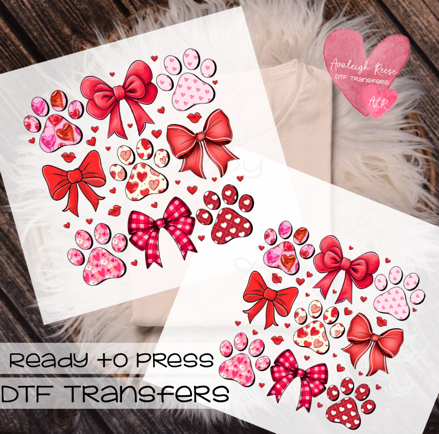 Valentine Paw Print DTF Transfer