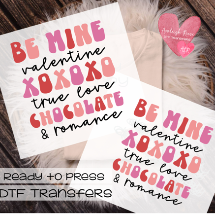 Valentine Words DTF Transfer