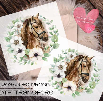 Floral Horse DTF Transfer