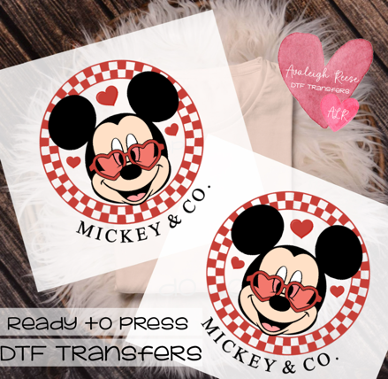 Mickey & Co. Mickey Checkered Valentine DTF Transfer