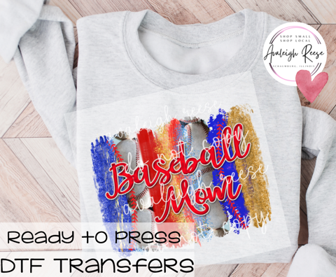 Baseball Mom Brushstroke DTF Transfer