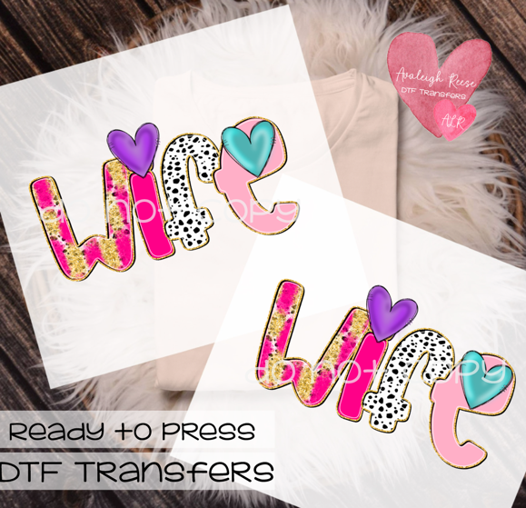 Brushstroke Wife - Doodle letters DTF Transfer