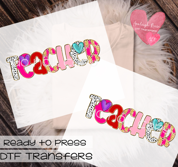 Brushstroke Teacher - Doodle letters DTF Transfer