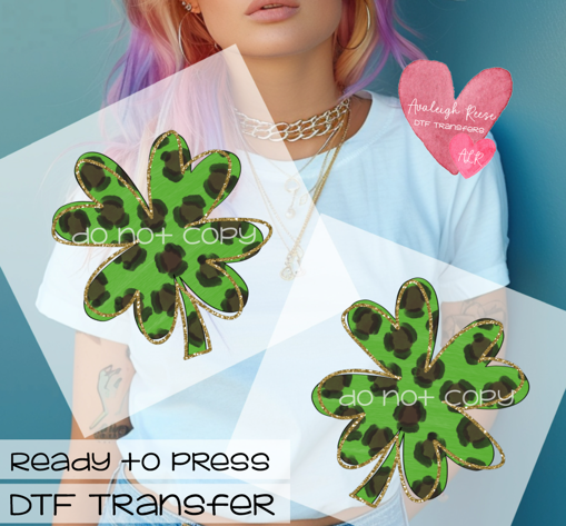 Leopard Clover  DTF Transfer