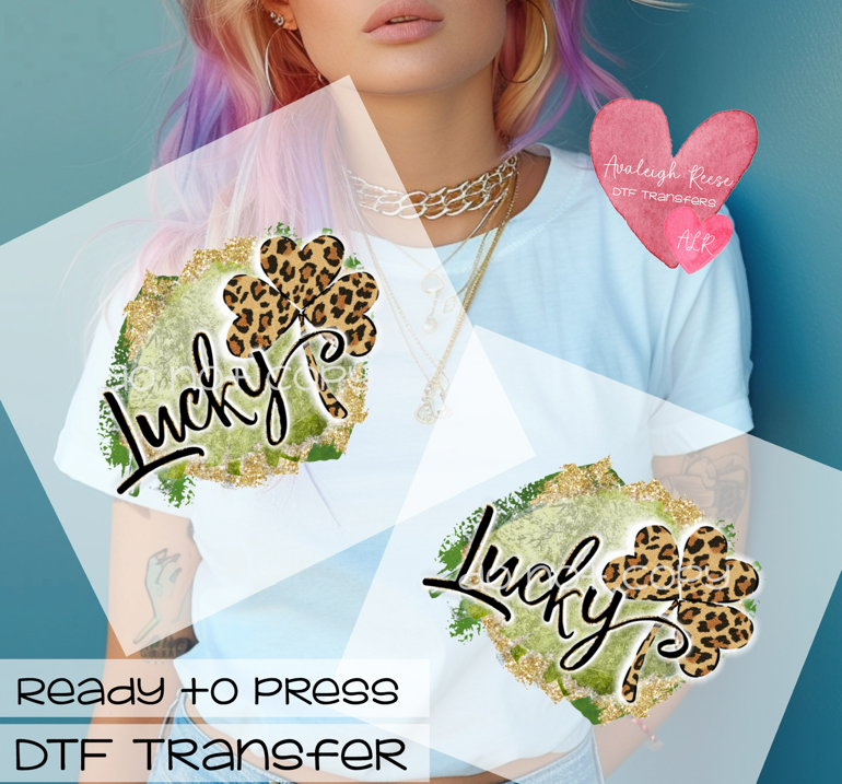 Lucky Leopard Clover  DTF Transfer