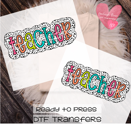 Teacher Colorful/Dots DTF Transfer