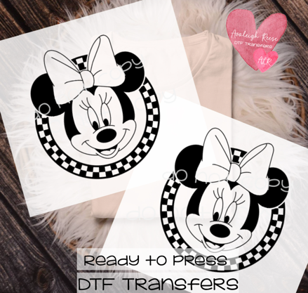 Retro Minnie Checkered Transfer