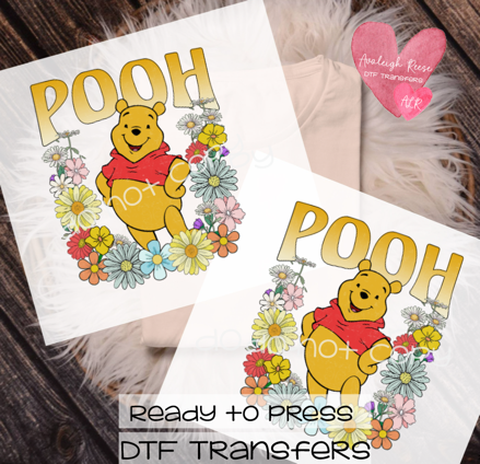 Pooh Floral Transfer