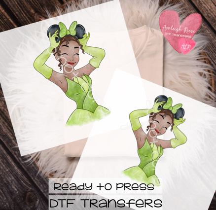 Tiana Mickey Ears Transfer