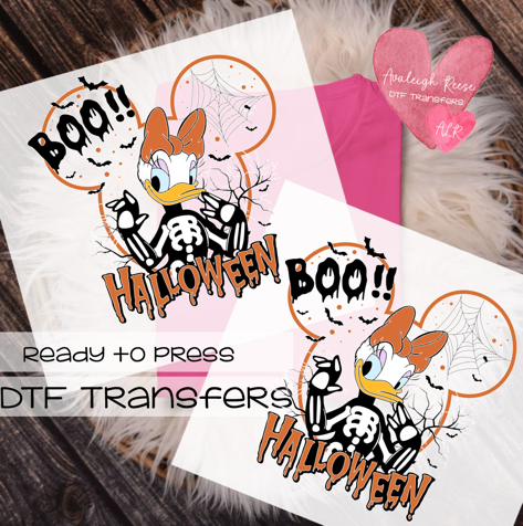 Boo Halloween Daisy Transfer