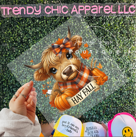 Hay Fall Highland Cow DTF Transfer
