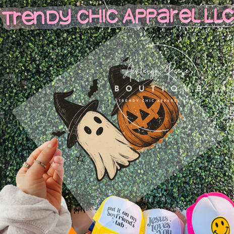 Preppy Ghost Pumpkin DTF Transfer