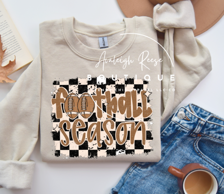 Football Season Checkered T-Shirts & Sweatshirts