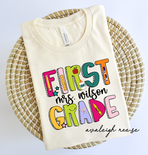 Comfort Colors® First Grade Dream Team Shirt, 1st Grade Teacher Team Shirts, First Grade Crew, First Grade Teacher Team, First Grade Squad