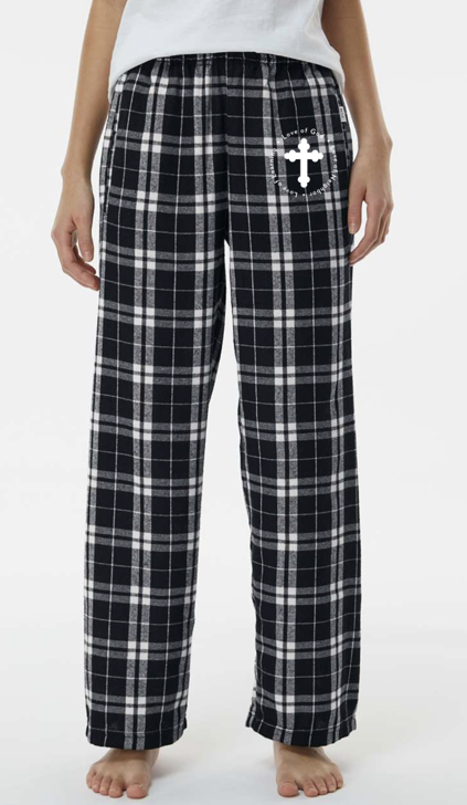Black Flannel Pants - Love of God Love of Neighbor Love of Learning