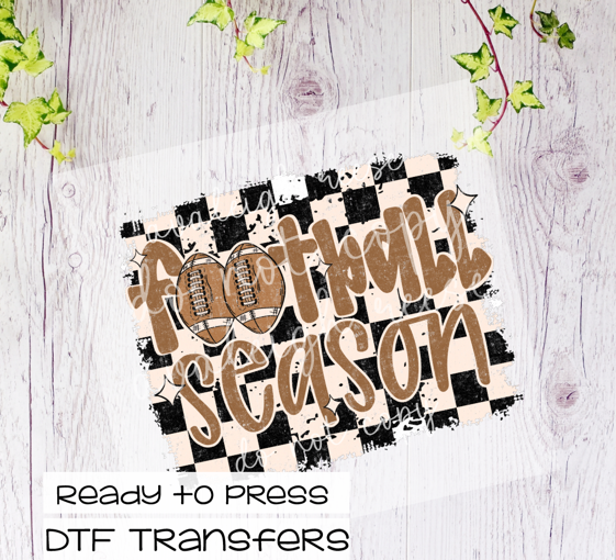 Football Season Checkered DTF Transfer