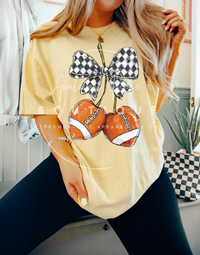 Football Cherries Checkered T-Shirts & Sweatshirts