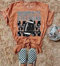 Football Mom Checkered/Star  T-Shirts & Sweatshirts