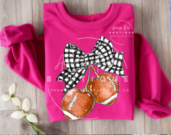 Football Cherries Plaid T-Shirts & Sweatshirts