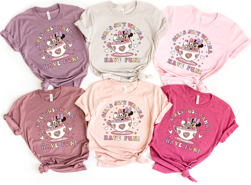 Girls Just Wanna Have Fun - Minnie and Daisy Teacup Shirts