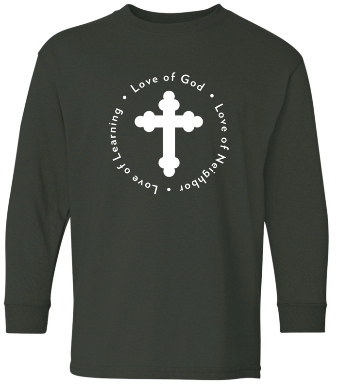 Navy Blue Long Sleeve - Love of God Love of Neighbor Love of Learning