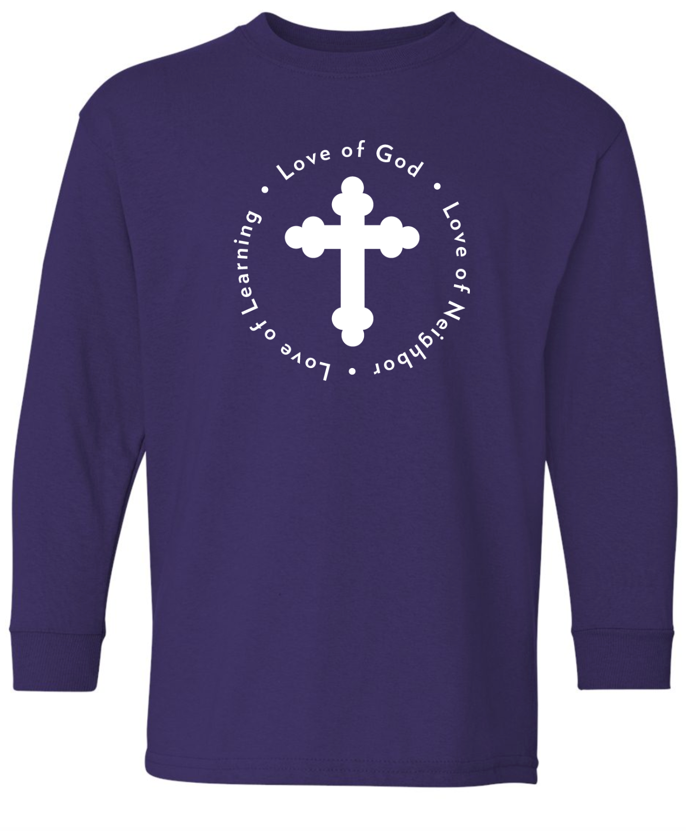 Navy Blue Long Sleeve - Love of God Love of Neighbor Love of Learning