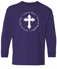 Navy Blue Long Sleeve - Love of God Love of Neighbor Love of Learning