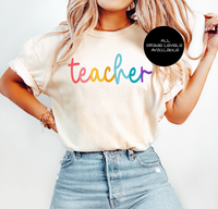 Grade Level Teacher Shirts, Colorful Teacher Shirts, Teacher Shirts, Pre-5th grade