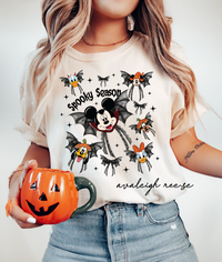 Coquette Bow Halloween shirt, Mickey & friends ghost Halloween coquette Tee, Disney world Disneyland trip shirt, Halloween Gift for her