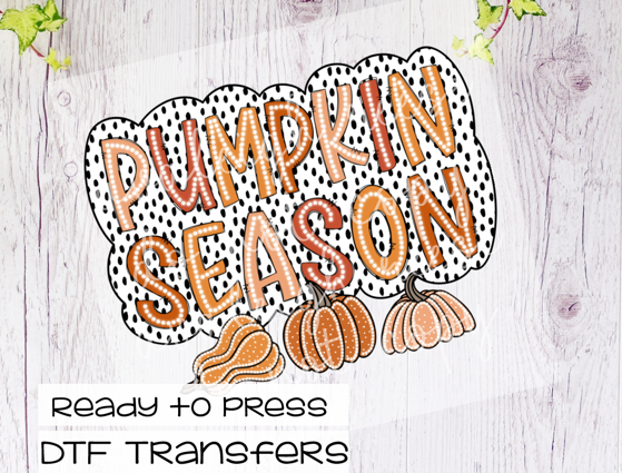 Pumpkin Season Dalmatian Dots Transfer