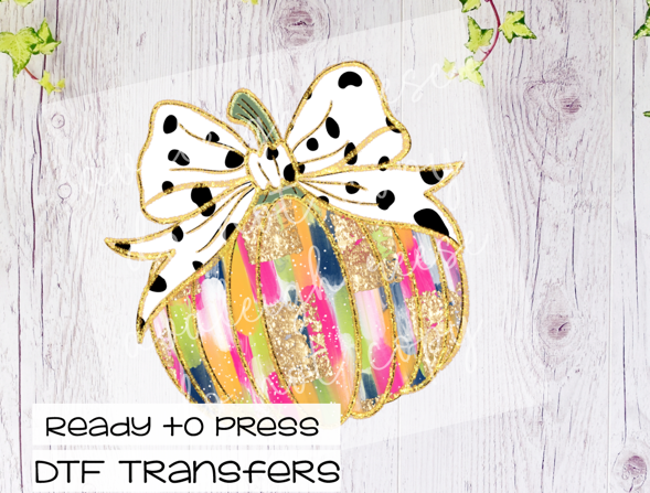 Pumpkin Multi Color Brushstroke Transfer