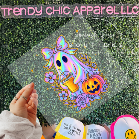 Iridescent Ghost with Coffee/Pumpkin Transfer