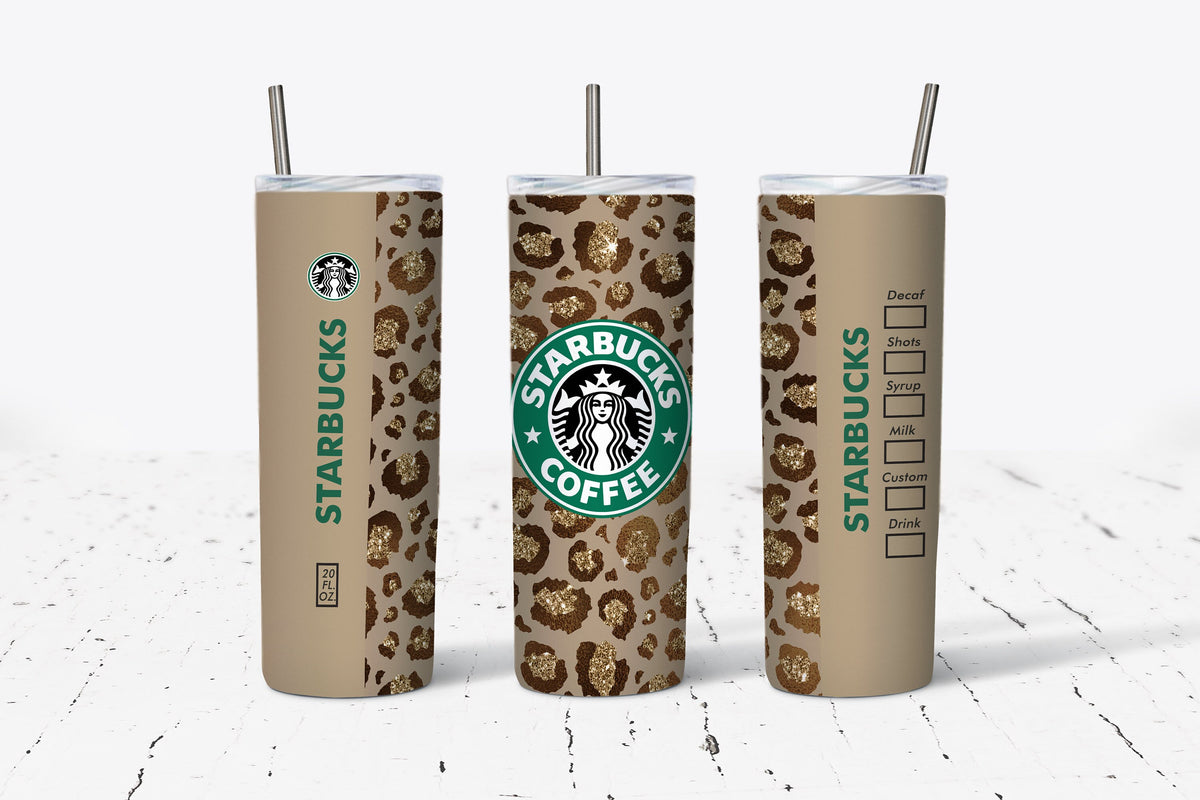 Starbucks 20oz Tumbler - Leopard Starbucks Tumbler with Lid and Straw  - Gifts for Her