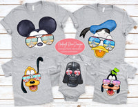 Retro Mickey Face - Watercolor Disney Shirts  - Disney Family Shirts - Retro Pluto face