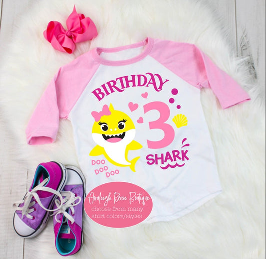 Birthday Shark Tees - Third Birthday Shirts