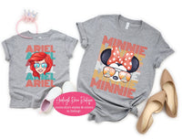 Retro Minnie Face - Watercolor Disney Shirts  - Disney Family Shirts - Retro Ariel face